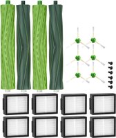Reserveonderdelen geschikt voor iRobot Roomba E/I-serie, i7 i7+ i3 i3+ i4 i4+ E5 E6, borstelaccessoires geschikt voor iRobot Roomba, 2 sets rubberen borstels,8 hooReserveonderdelen geschikt voor iRobot Roomba E/I/gwaardige filters, 6 zijborstels