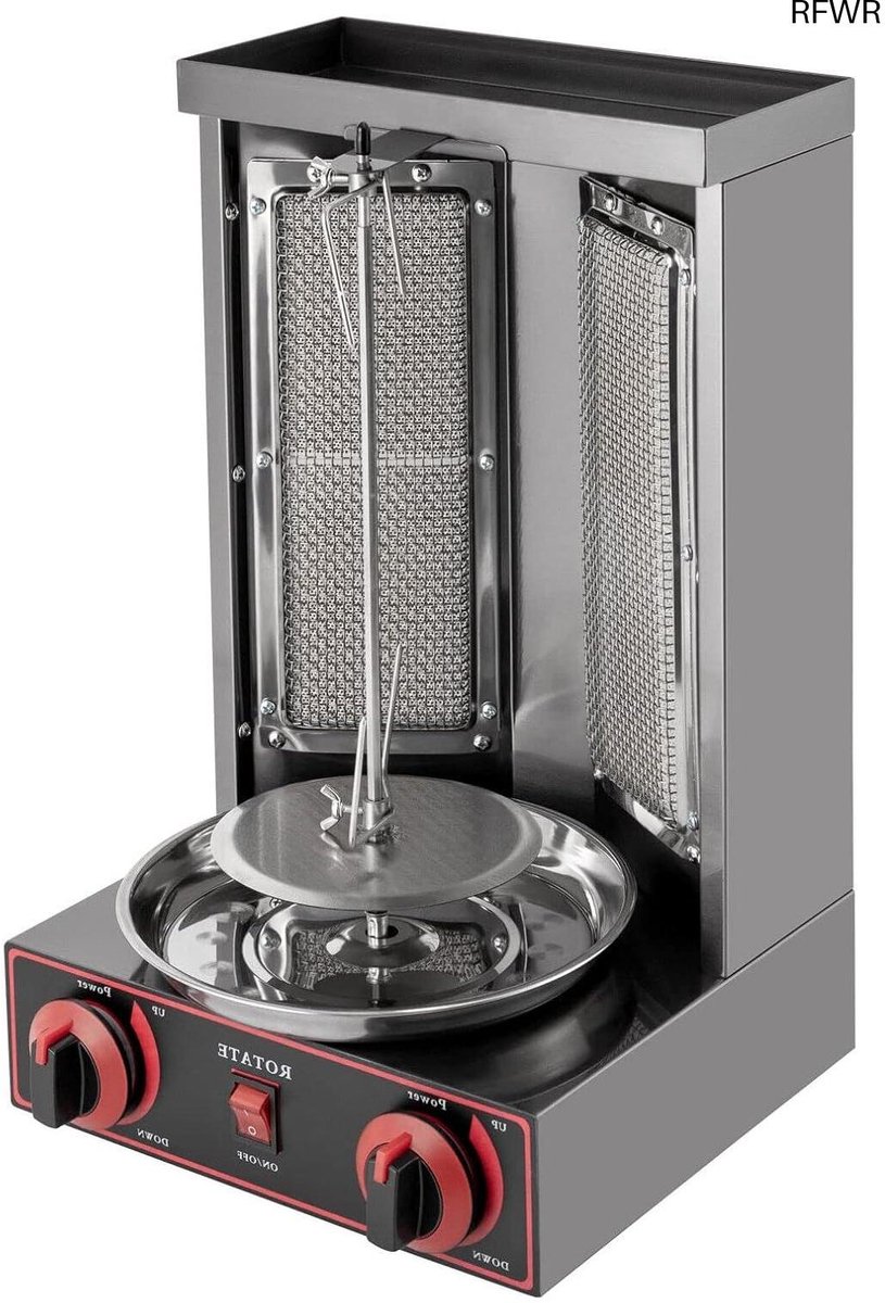 RFWR® Elektrische Kebab Machine - Verticale Dönergrill met Temperatuurinstelling, 3000W