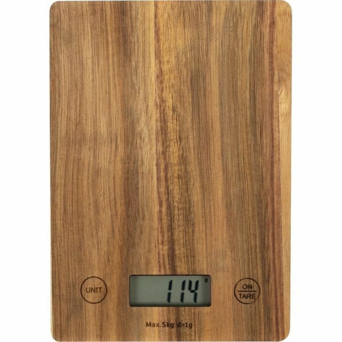 Elektronische keukenweegschaal - LIVOO - DOM492 - Acacia schaal - Max. 5 kg - 4 meeteenheden - LCD-display