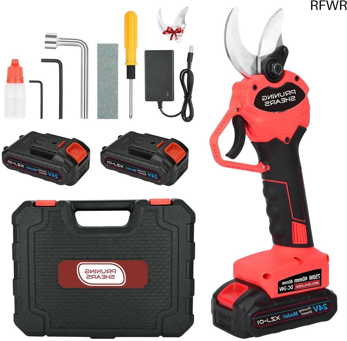 RFWR® Draadloze elektrische snoeischaar met veiligheidsslot en krachtige batterij