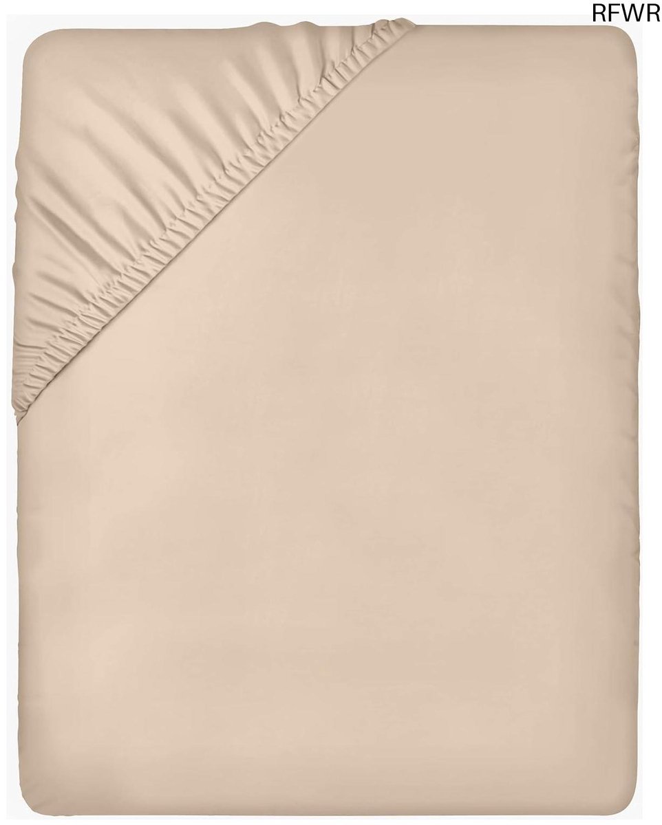 RFWR Onderlaken 90 x 200 cm voor Dikke Matrassen van Geborstelde Microvezel in Beige