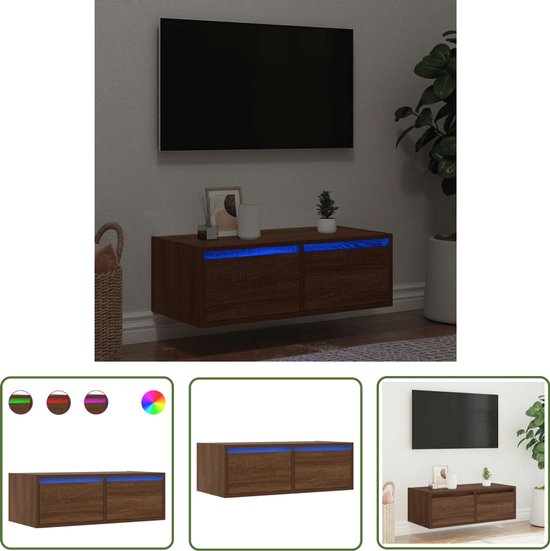 VidaXL Salontafel Tv meubel Tv meubel Met LED verlichting 75x35 VidaXL Salontafel Tv meubel Tv meubel Met LED verlichting 75x35