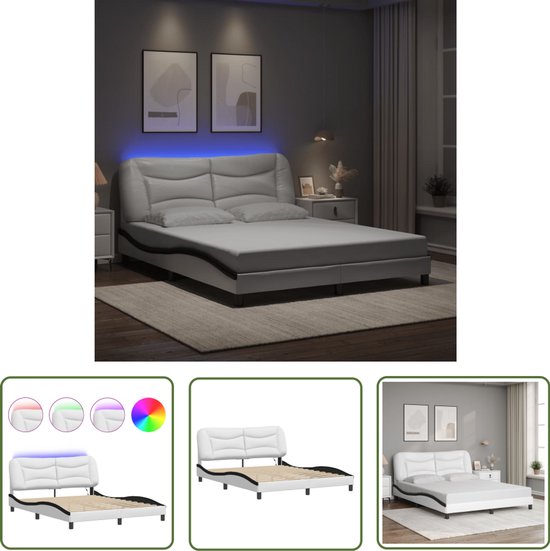 Bedframe met LED zonder matras Hvar grijs 80x200 cm