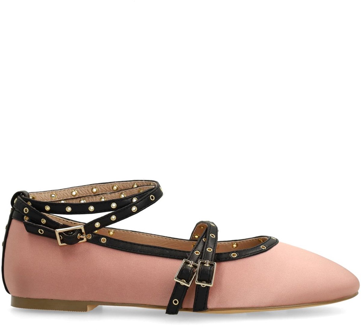 Sacha - Dames - Roze ballerina's met gespen en bandjes - Maat 38