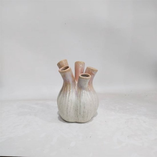 AccueilLié par KY | Vase tulipe en faïence ambré | vase à tulipes | 15x15x20cm