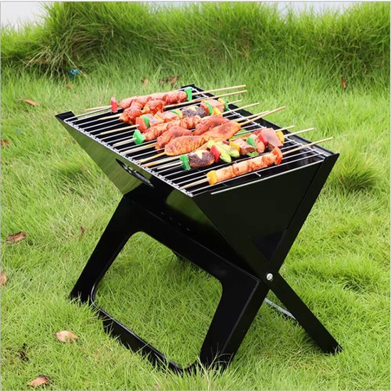 Draagbare Houtskool Barbecue - Snels inklapbare RVS Buiten Grill - Voor Camping, Tuin en Picknick - 48 cm van Merkloos — afbeelding 2