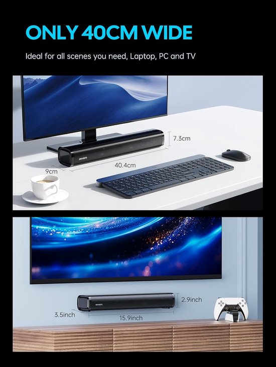 MKSS® Soundbar PC - Speaker Computer - Plug & Play - 60W van MKSS® — afbeelding 2