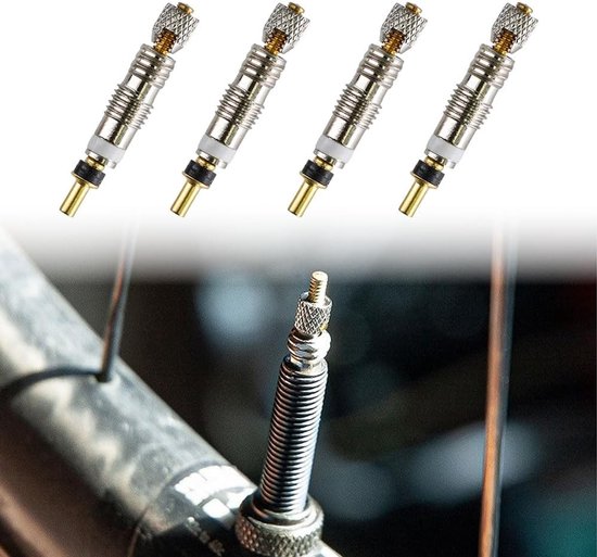 Gereedschapsset voor Presta- en Schrader-ventielen - Ventieladapter en ventieldoppen voor MTB en racefietsen (10 stuks) — afbeelding 4