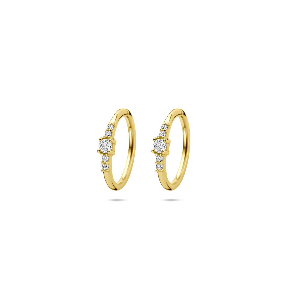 14K geelgouden oorringen zirkonia 12 mm - 4034478