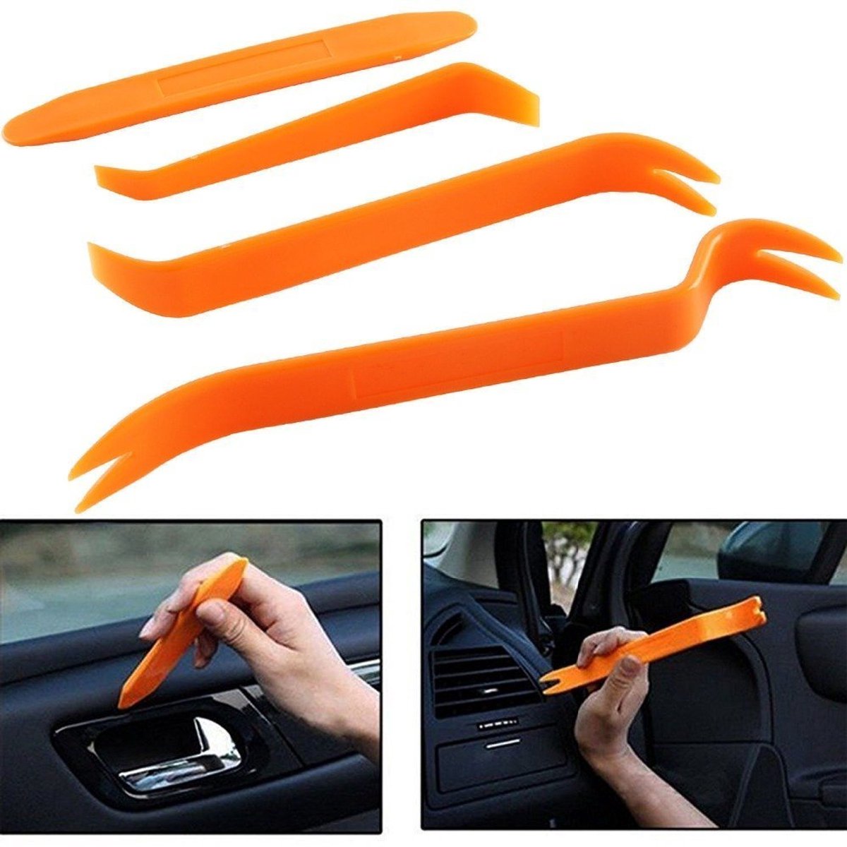 TRANKIELO® - Professionele Auto Bekledingsverwijderingsset - 4 Delige Auto Radio en Panel Trim Verwijderingstools – Robuust en Duurzaam - Ergonomisch Ontwerp