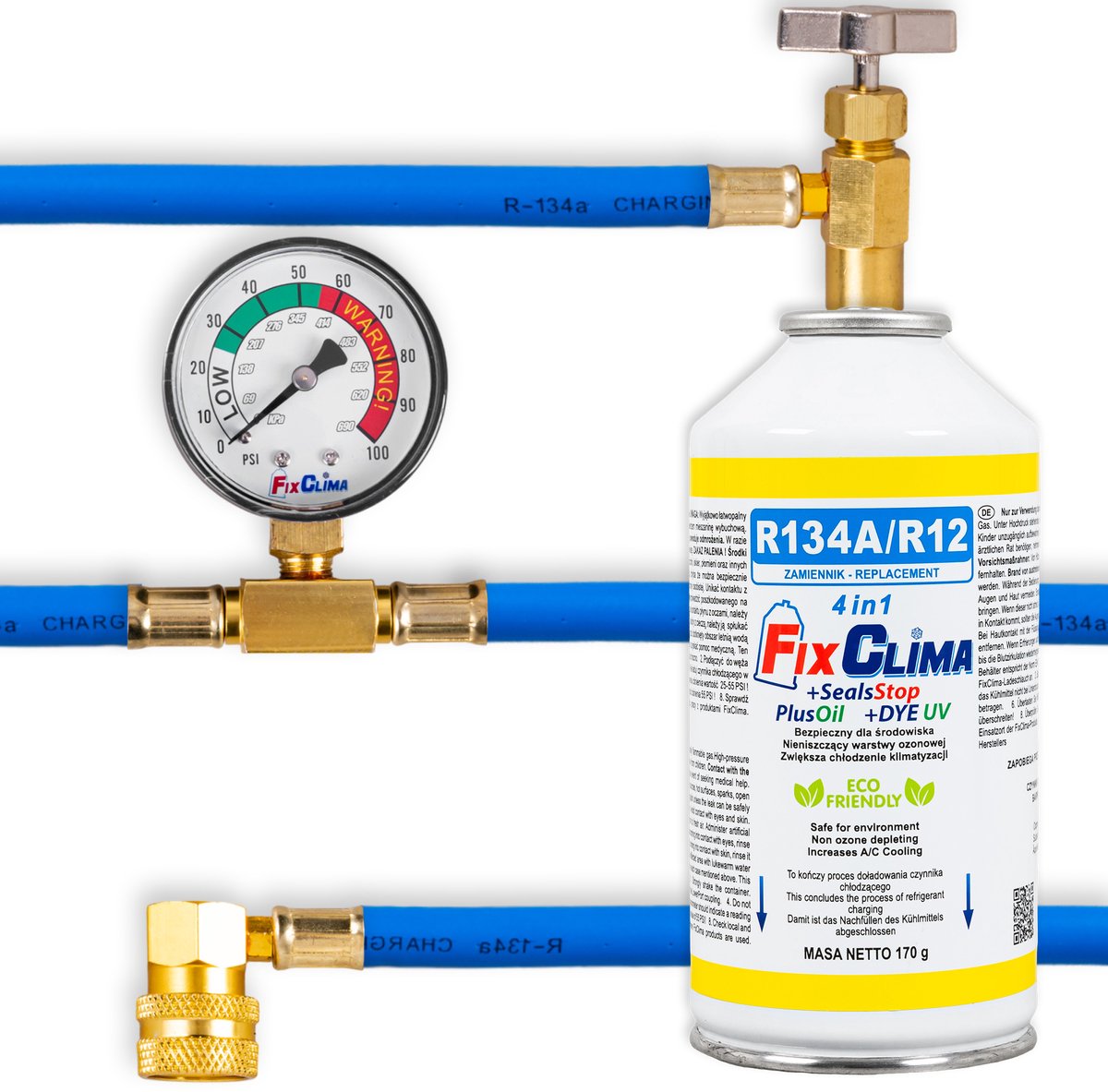 AUTO-AIRCO VULSET R134A GASKOELMIDDEL 4IN1 FIX