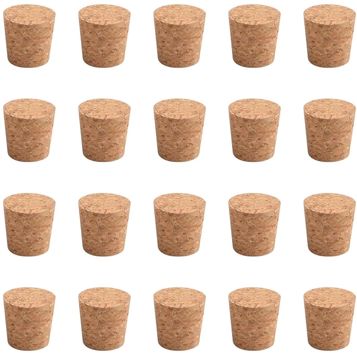Conische houten kurken - Stevig en veelzijdig - 20 stuks - 25 x 30 x 30 mm