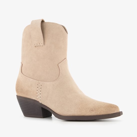 Harper suède dames cowboy western laarzen beige - Maat 38 - Echt leer