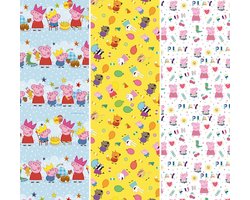 Product afbeelding van Inpakpapier Peppa Big - 6 rollen 200x70cm - 3 assorti.