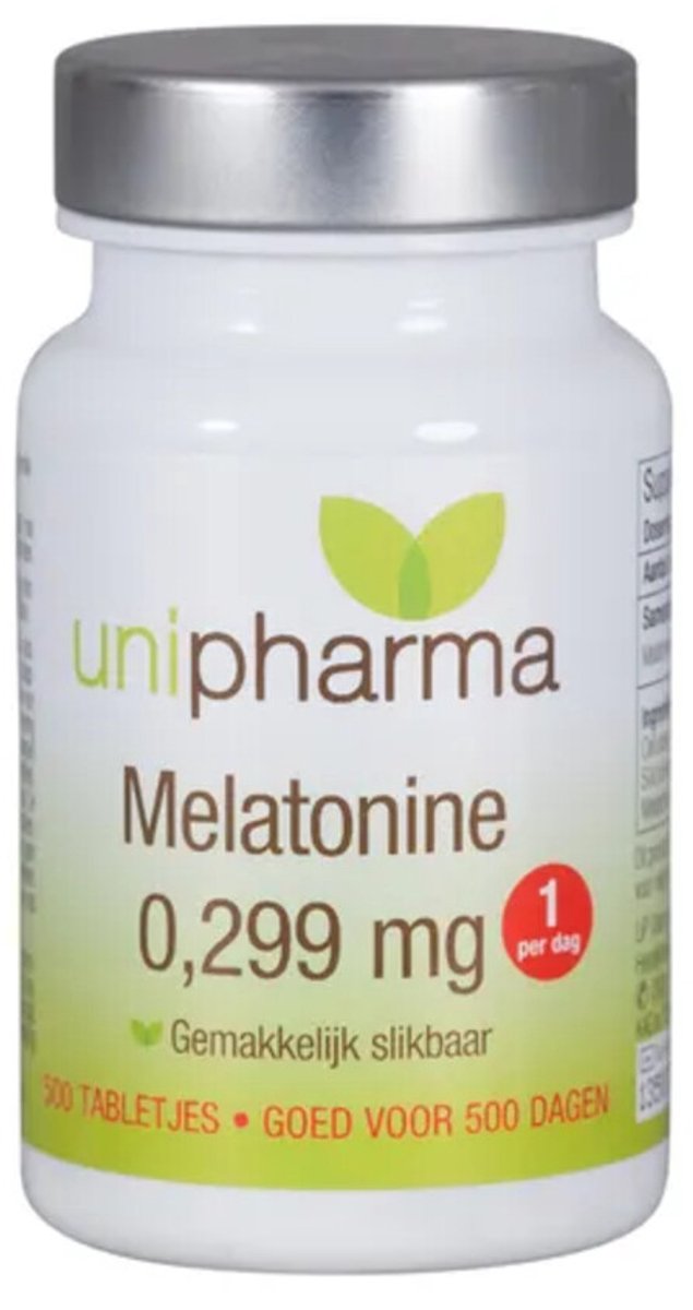 Bol.com Unipharma Melatonine Puur 0,299mg - 500 tabletten aanbieding