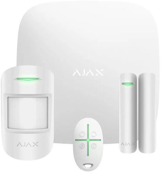 Ajax StarterKit Plus - Wit Ajax Hub Plus, Ajax MotionProtect detector, Ajax DoorProtect magneetcontact en Ajax SpaceControl keyfob