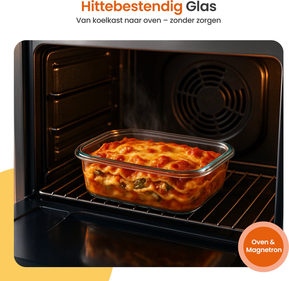 Goliving Glazen Meal Prep Bakjes - Set van 5 Vershoudbakjes - 1L - Diepvriesbakjes - Bewaarbakjes met Deksel - Diepvries, Oven en Magnetron - Glas — afbeelding 3