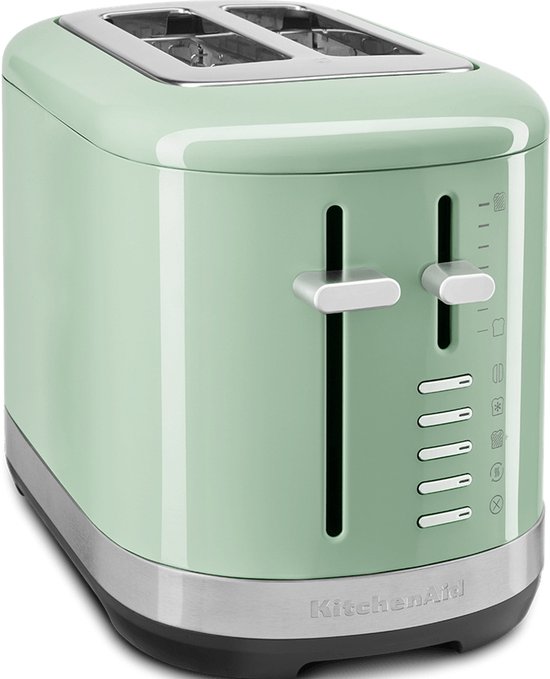 Foto: Kitchenaid broodrooster voor 2 sneden 7 standen voor bruiningsregeling en extra functies extra brede sleuven pistache groen