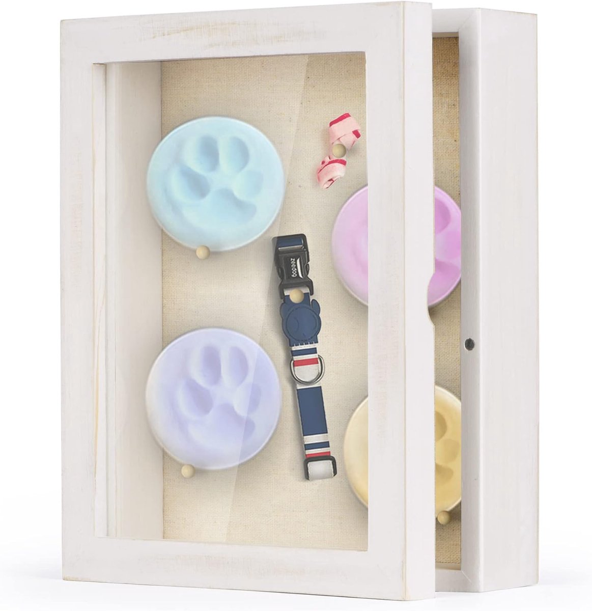 Image of 3D-fotolijst - decoratieve schaduwbox - 1 stuk - gewassen wit - hout - 20 x 25 cm