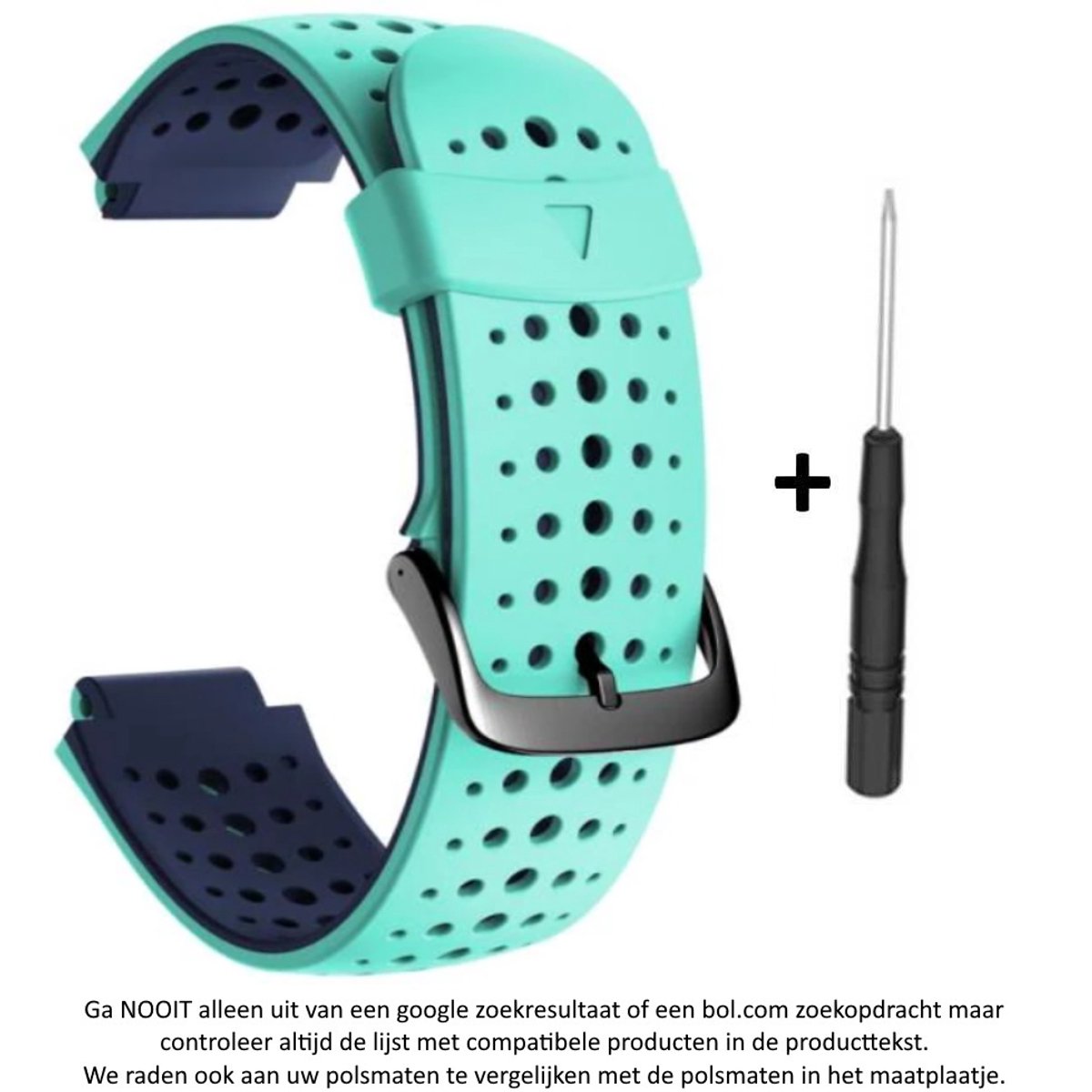 Cyaan Blauw siliconen horlogebandje geschikt voor de Garmin Forerunner 220, 230, 235, 620, 630, 735XT, Approach S20, S5 S6 - sporthorlogeband - polsband - strap - siliconen - cyan blue artificial rubber