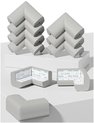 Daity 10-pack - Hoekbeschermers voor tafels - Beschermende randbeschermers - voor meubels - open haarden - salontafels - bureaus - scherpe hoekbeschermers (grijs)