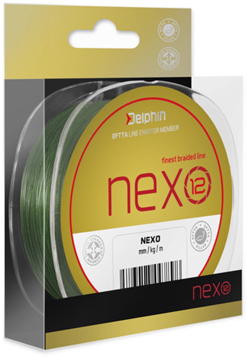 Gevlochten Lijn - Delphin - Nexo 12 braid - Groen - 130m - 12x gevlochten - 0.10mm