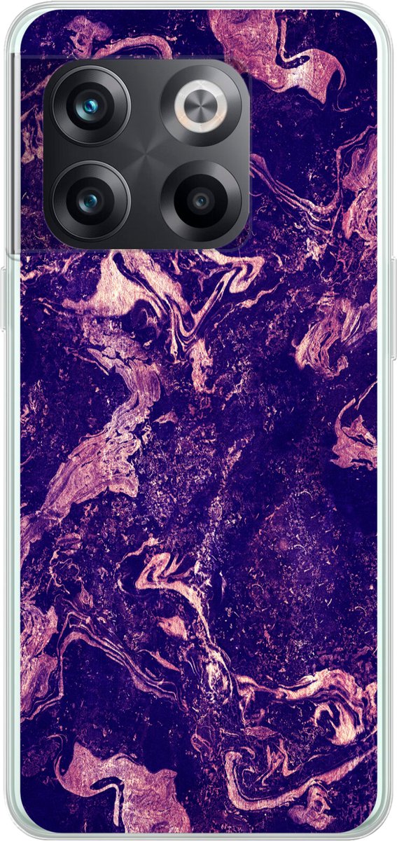 Telefoonhoesje Geschikt voor OnePlus 10T hoesje - Marmer print - Natuursteen - Mineralen - Siliconen Telefoonhoesje Telefoonhoesje