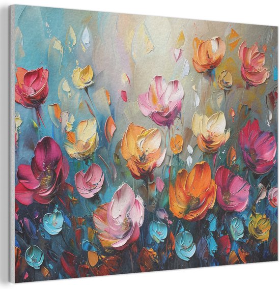 Panneau mural acoustique 100x70 cm - Peinture en Feutre Fleurs - Coloré - Abstrait - Peinture - Nature - Panneaux acoustiques - Décoration murale insonorisante - Isolation phonique salon - Décoration murale panneaux sonores