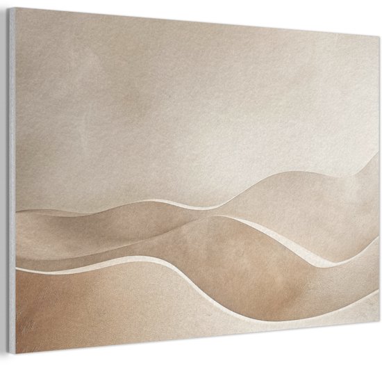 Akoestisch wandpaneel 60x40 cm - Vilt schilderij Beige - Natuur - Abstract - Modern - Akoestische panelen - Geluidsdempende wanddecoratie - Geluidsisolatie woonkamer - Muurdecoratie geluidspanelen