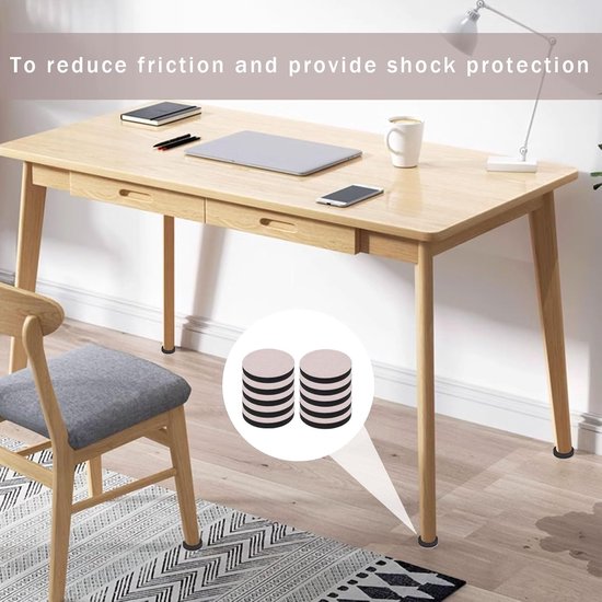Pack of 10 Zelfklevende Furniture Riser met Viltbasis - Voet Tafelverhoger 6.5 cm Rond - Vilt Sofa Poten Verhogen - Meubel Booster voor Tafel - Stoel - Bank - Bed - Kast van Merkloos	 — afbeelding 2