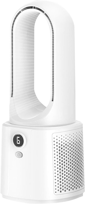 Bladloze draagbare USB ventilator klein stil oplaadbaar 6 snelheden met nachtlampje en antislip rubber