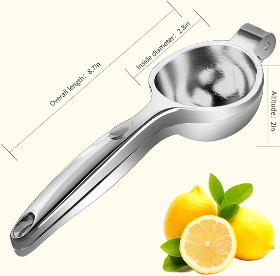 Handmatige sapcentrifuge - Multifunctionele sapcentrifuge - Citroenpers - 2-pack - Voor citroenen, sinaasappels en meer - RVS citruspers - Limoenpers - Groot en klein van Merkloos — afbeelding 4