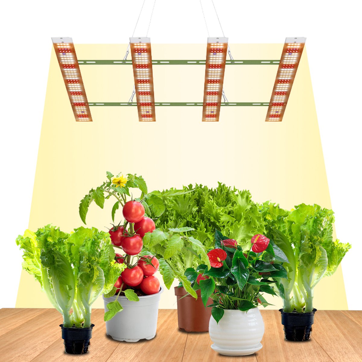 Rosnek LED Plantenlamp - 160W Krachtige LED Plantenlamp - 624LEDs - Volledig Spectrum Kweeklampen - Ultra Helder Full Spectrum voor Binnenplanten - Hoge Planten én Groentenbloei
