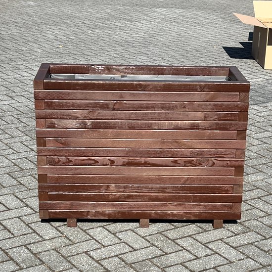 AMISHOUT - Jardinière haute en bois 100x40x72cm – marron – jardinière d'extérieur