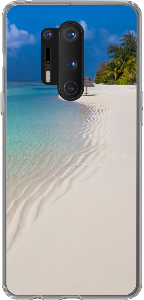 Telefoonhoesje Geschikt voor OnePlus 8 Pro hoesje - Zee - Strand - Zomer - Siliconen Telefoonhoesje Telefoonhoesje