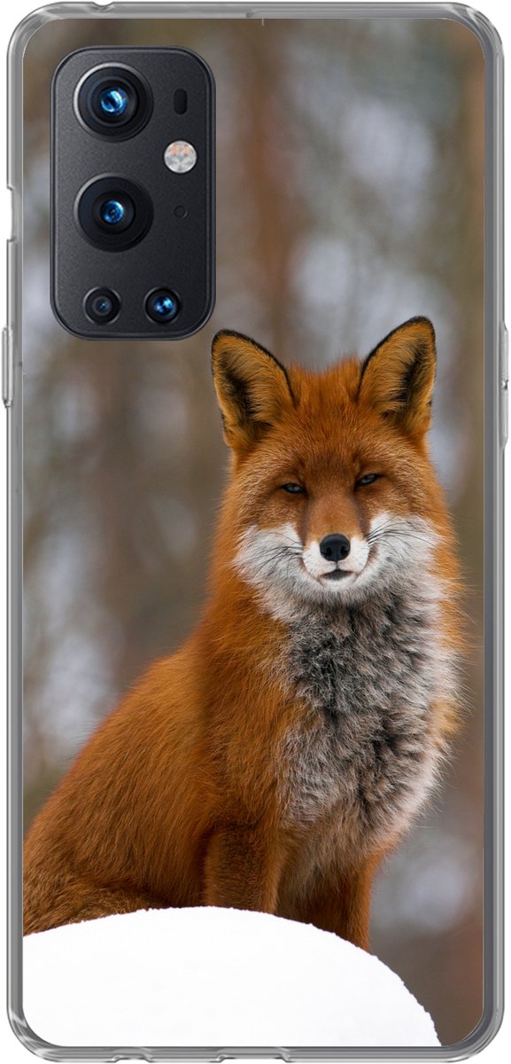 Telefoonhoesje Geschikt voor OnePlus 9 Pro hoesje - Vos - Bos - Rood - Siliconen Telefoonhoesje Telefoonhoesje