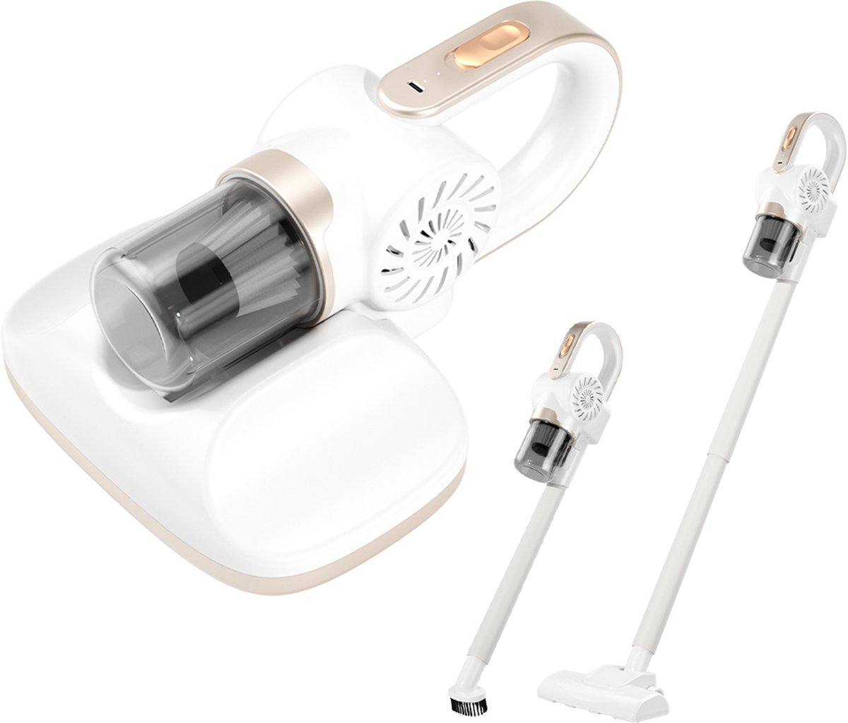 Gloovon® - Steelstofzuiger Draadloos - Stofzuiger Zonder Zak - Stofzuiger Draadloos - 100W - 11000Pa - Wit