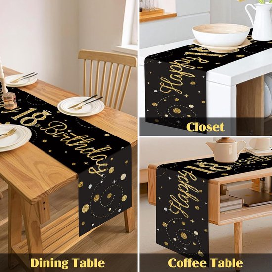 9 stuks zwarte en gouden honingraatdecoraties voor een 60e verjaardag 9 stuks zwarte en gouden honingraatdecoraties voor een 60e verjaardag