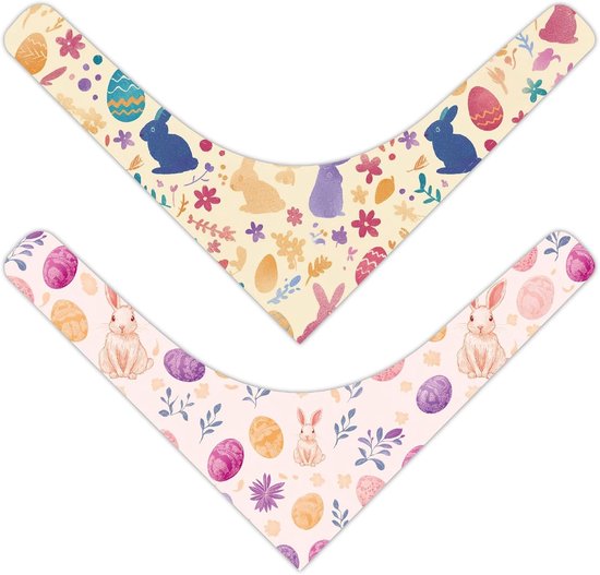 URROMA Rose Red en Lake Blue Plaid Hond Bandana Sjaal, 2 Packs Zachte Katoen Grote Zuster Hond Bandana Verstelbare Driehoek Pet Sjaal Voor Kleine Middelgrote Honden Huisdieren
