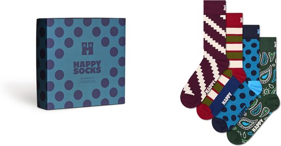 Happy Socks coffret cadeau 4P chaussettes new vintage multi - 41-46