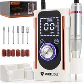 PureLique® Professionele Draadloze Nagelfrees - 45000 RPM Elektrische Nagelvijl - Nail Drill machine - Oplaadbaar & Stil - Manicure & Pedicure - Geschikt voor Gelnagels & Acrylnagels - Inclusief Accessoires & LCD-scherm