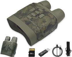 Gloovon® - NachtKijker Verrekijker - Nachtkijker met Infrarood - 4K Ultra HD & 36MP - 5 x Digitale Zoom - 200M - Night Vision - Incl. 64GB Micro-SD-kaart - Camouflage