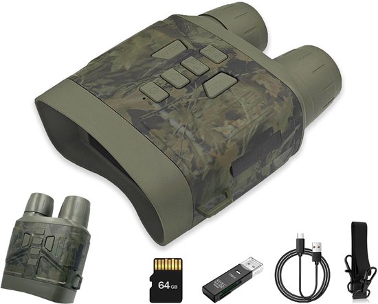 Nachtkijker met Infrarood - 4K Ultra HD & 36MP - 5 x Digitale Zoom - 200M - Night Vision - Verrekijker NachtKijker - Incl. 64GB Micro-SD-kaart - Camouflage