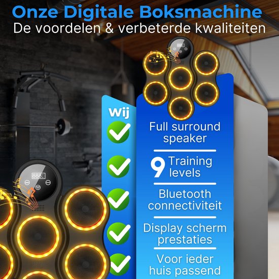 HotHands Music Boxing Machine, LED Elektronische Musik Boxing Machine mit Boxhandschuhen, Musik Boxen Trainingsgerät für Erwachsene und Kinder, Musik Boxmaschine Unterstützt Bluetooth
