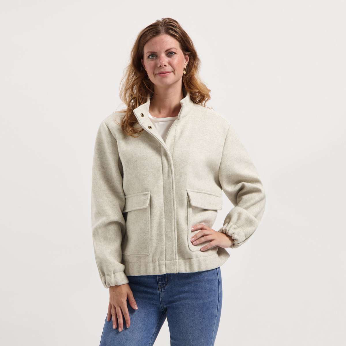 MGO Caro Dames - Tussenjas - Bomberjack - Wol-look - Zand