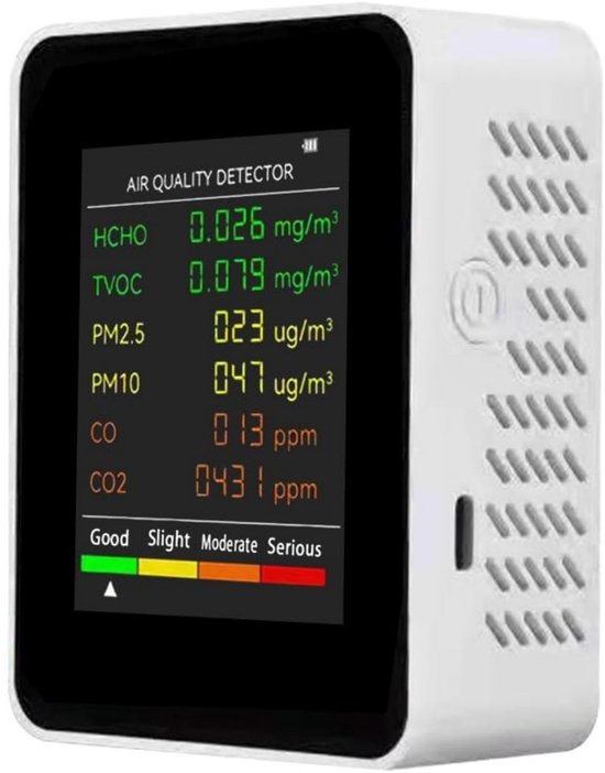 Neoteck Medidor de CO2 Portátil 1s Refresh 2 en 1 Detector de CO2 TVOC con Alarma