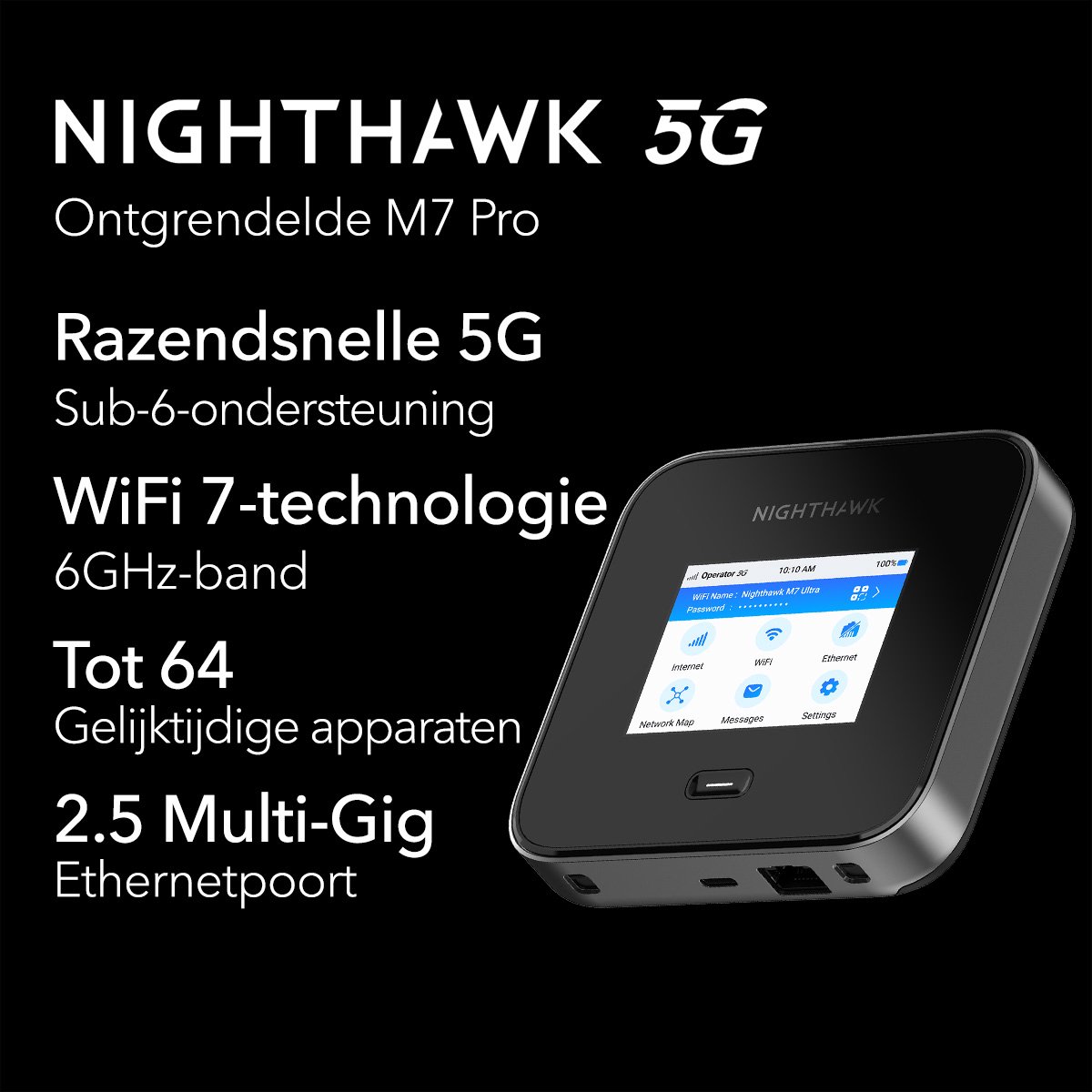 NETGEAR Nighthawk M7 Pro MR7450 - MiFi Router - 5G - WiFi 7 – foto 6