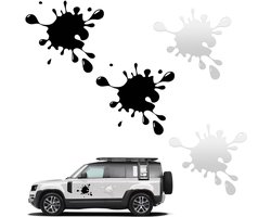 Autostickers - Stickers Geschikt Voor verfvlekken - Anti-spatstickers - Zelfklevende stickers - Sportwagenstickers - Universele exterieurstickers Geschikt Voor auto's, vrachtwagens en motoren - Zwart en wit - 4 stuks - Autoaccessoires