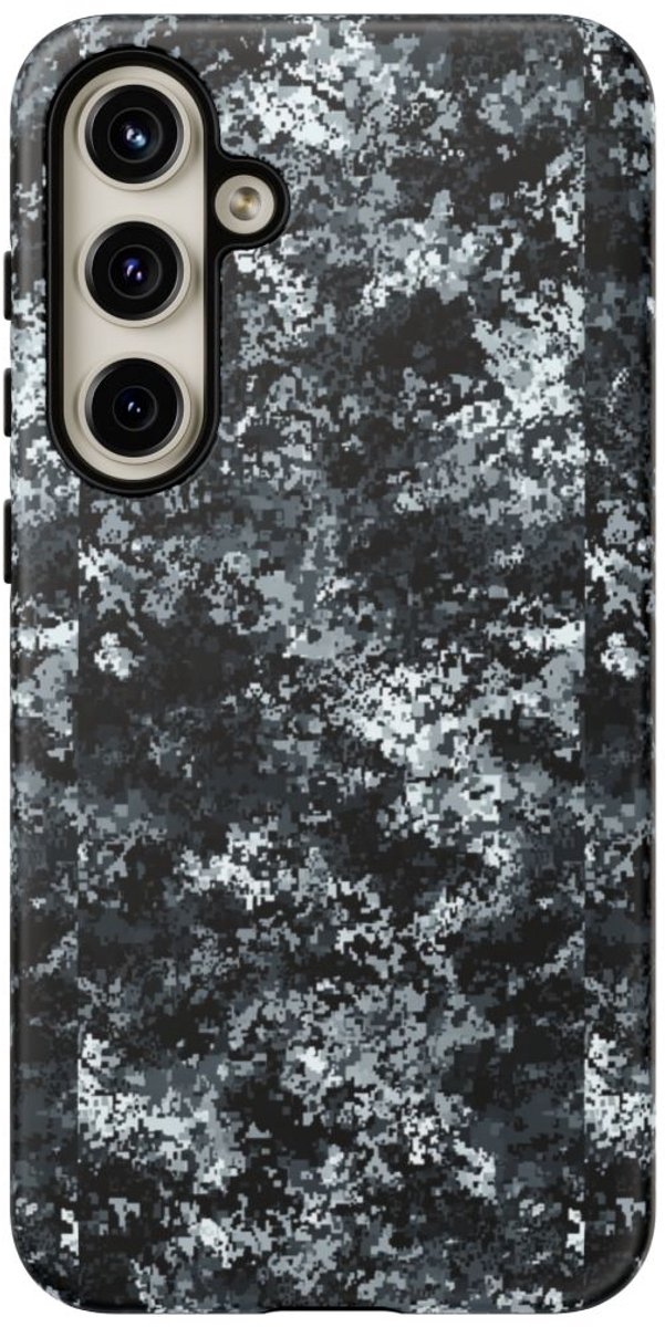 Digitale Grijze Camouflage – Mat Hoesje Geschikt voor Samsung Galaxy S24 Plus