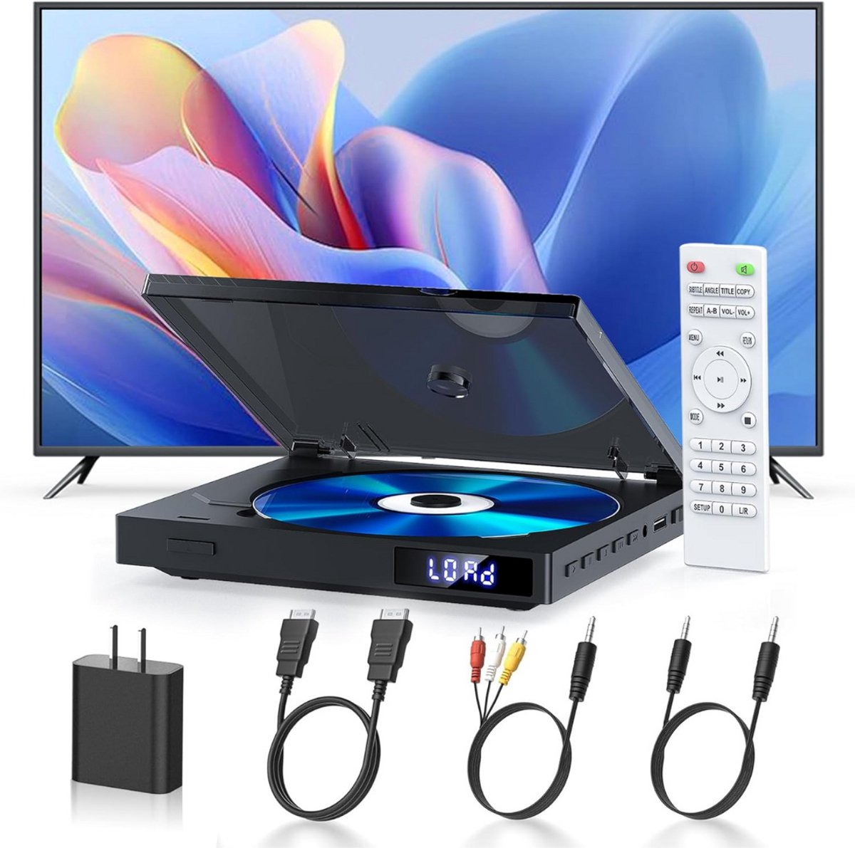 Draagbare DVD Speler met Scherm - DVD Speler met HDMI Input -voor Laptop